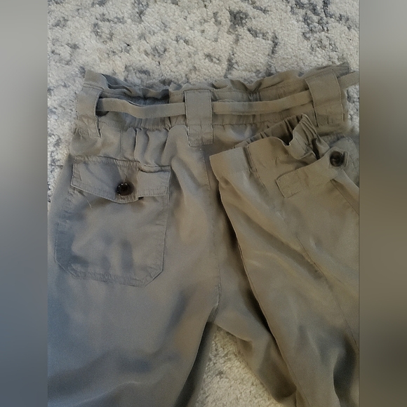 Banana Republic Sage Green Paper Bag Waist Pants 4 - Picture 5 of 5